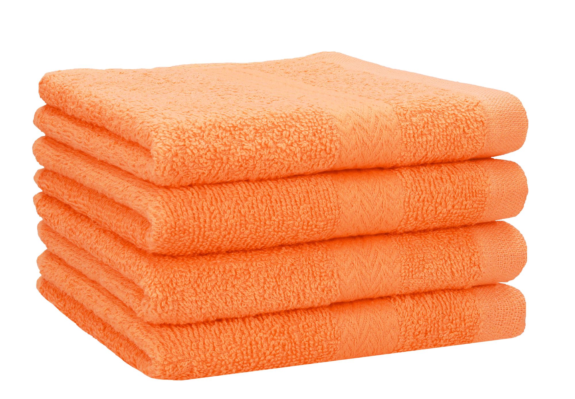 Betz 4 Stück Handtücher 50x100 cm PREMIUM 100% Baumwolle Farbe: orange
