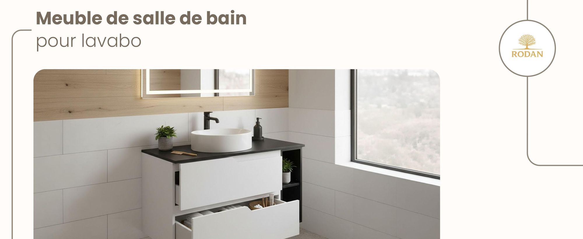 RODAN, meuble de salle de bain, armoire moderne, meuble sous vasque, meuble sous lavabo