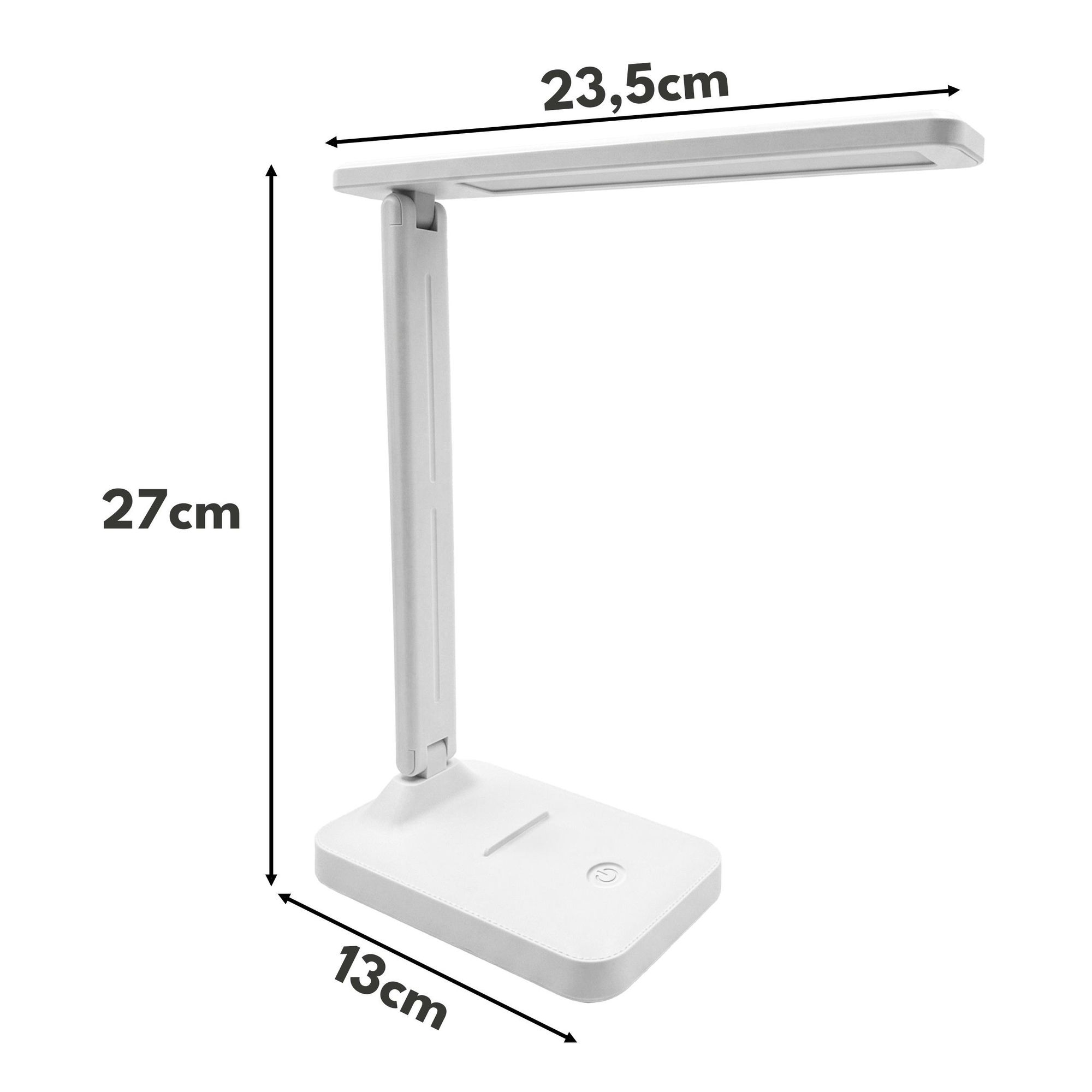 KRUMAD LED Schreibtischlampe USB, Touch dimmbar, verstellbar, Tischlampe fürs Büro, Lernen & Lesen, modernes Design, Weiß