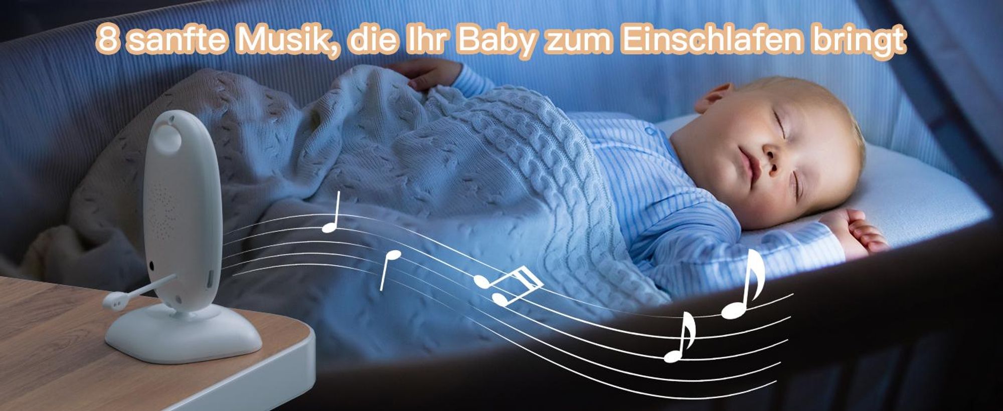 Boifun 2" Babyphone mit Kamera Video Baby Monitor mit Halterung VOX Modus Nachtsicht Temperatursensor