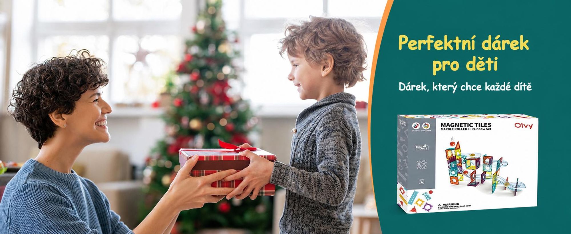 Olvy Magnetické stavebnice 100 dílků - magnetická kuličková dráha a stavebnice pro děti, STEM, Montessori, kompatibilní s Magna & Connetix