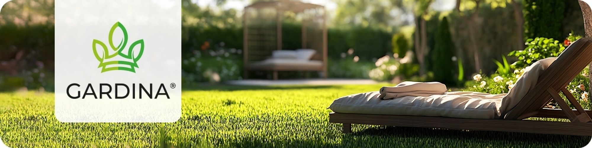 GARDINA® MALAGA Liegestuhl Klappbar Mit Getränkehalter - Gartenstuhl Mit Auflage Polster, Gartenliege Verstellbar Rückenlehne Garten Liege