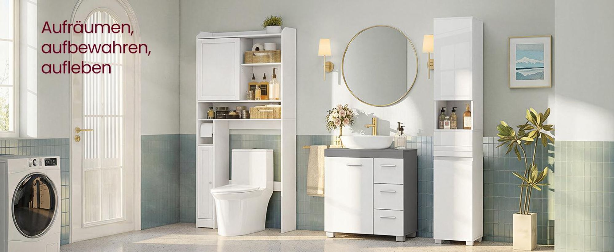 VASAGLE Waschbeckenunterschrank, Badezimmerschrank, 3 große Schubladen, 30 x 60 x 64 cm, Badschrank, 2 Fächer hinter der Tür