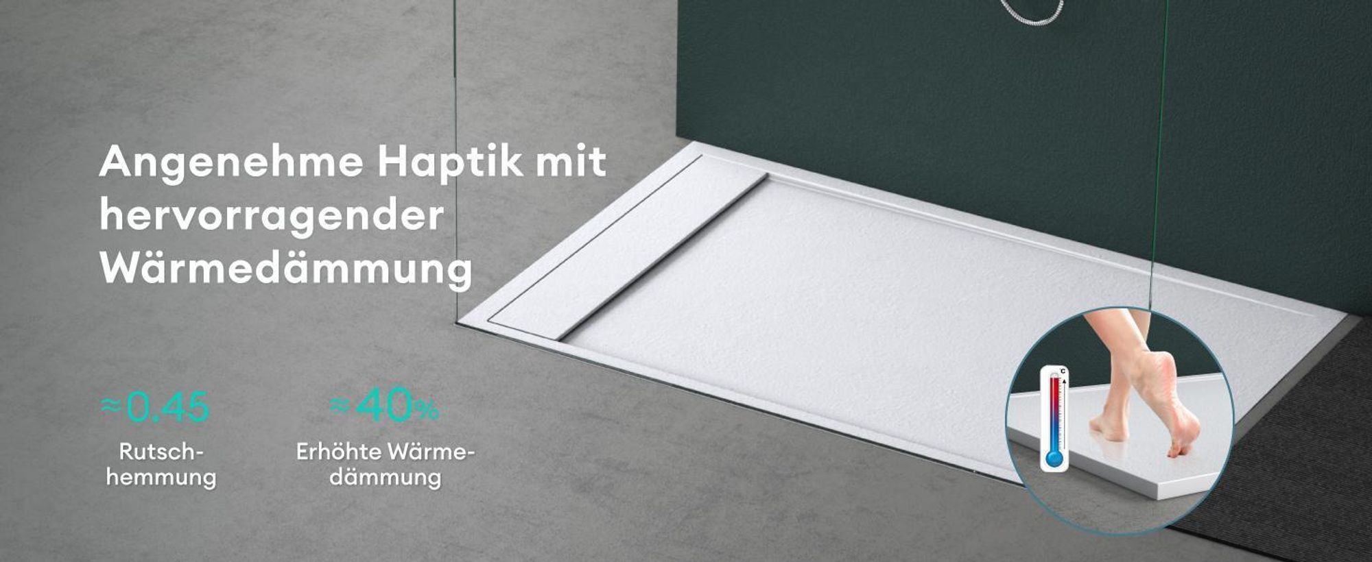 Mai & Mai Duschwanne 80x140x3cm Duschtasse aus Mineralguss Mineralgusswann inkl. Ablaufgarnitur06 Anthrazit Matt Rechteckig DIN-Anschlüsse Geoma10