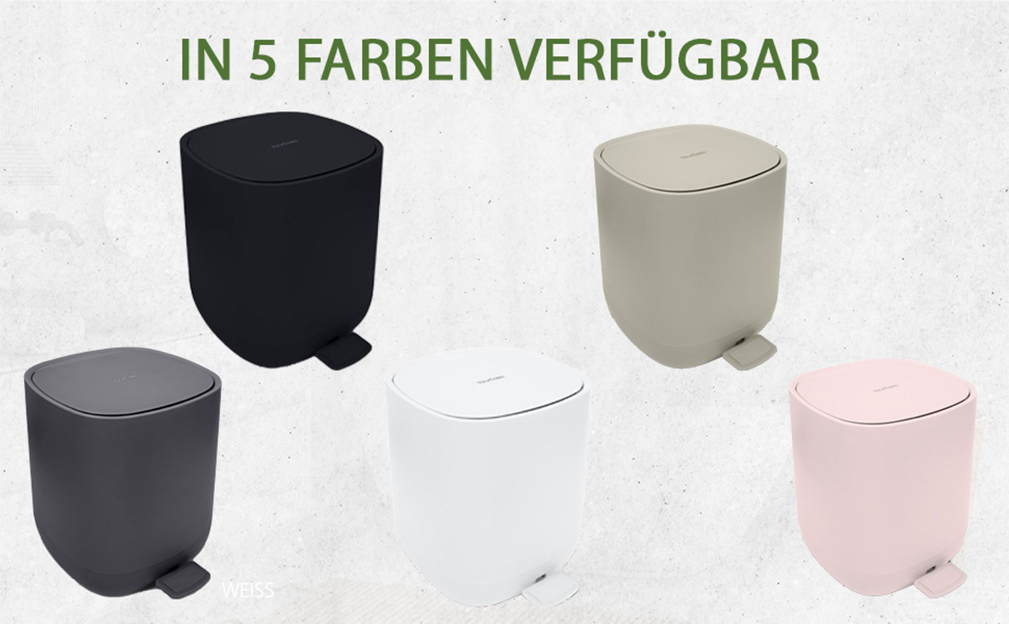 YourCasa® Mülleimer Bad [5L] - Elegantes Design - Badezimmer Mülleimer Klein - Kosmetikeimer Bad Mülleimer mit Deckel