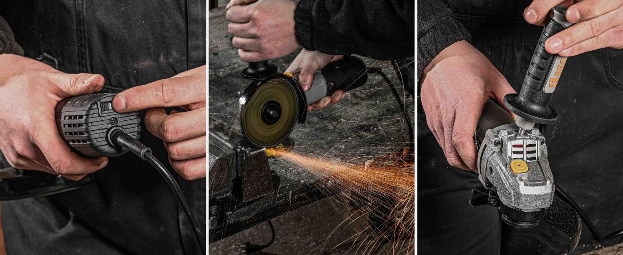 Winkelschleifer 125 mm 1300W, Drehzahlregelung, Softstart, 10× Trennscheiben