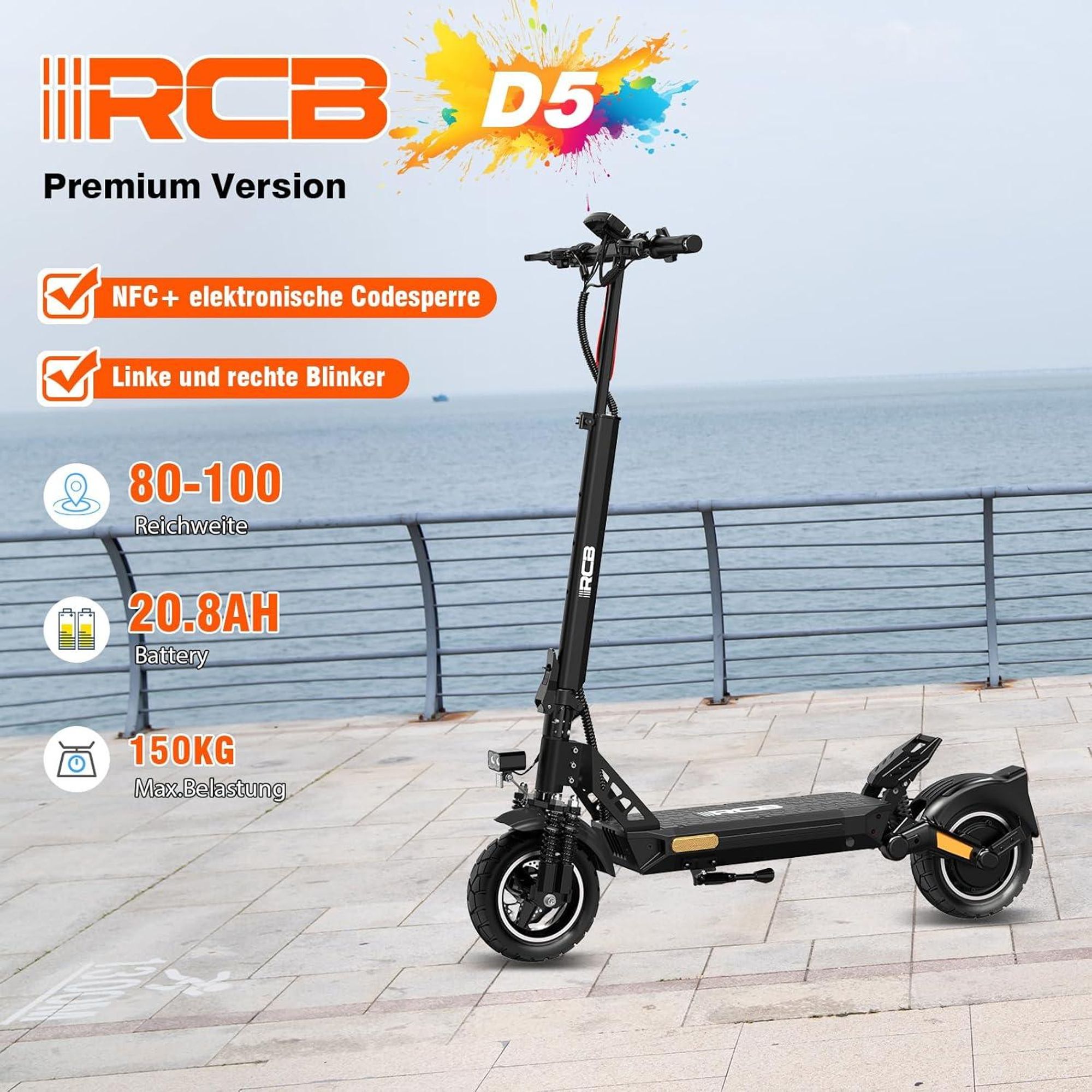 RCB E-Scooter Schwarz Detail