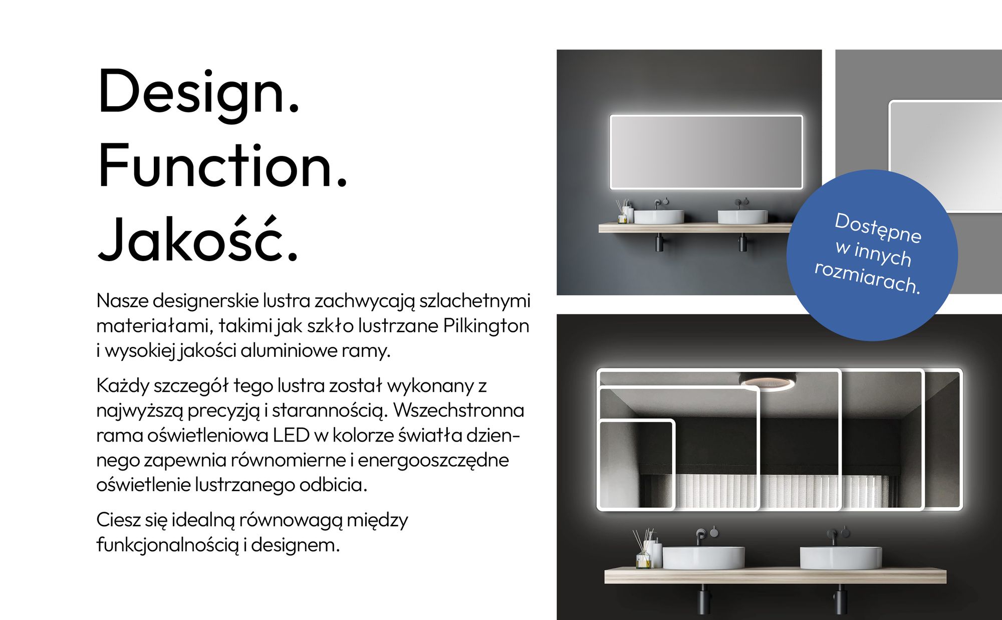Lustro łazienkowe z oświetleniem TALOS Moon LED 180x70 cm - odporne na wilgoć dzięki aluminiowej ramie - jasny, neutralny biały kolor