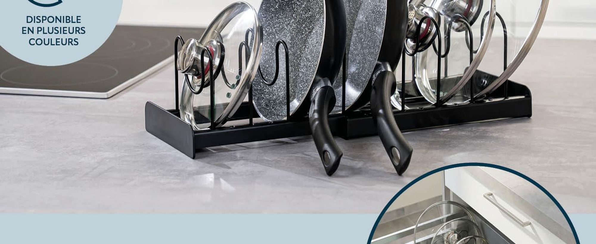Support pour couvercles de casseroles pour la cuisine