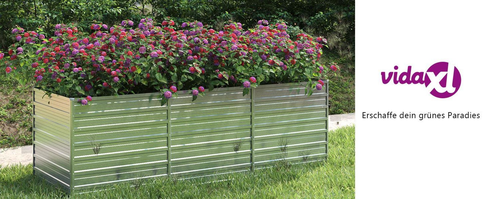 vidaXL Garten-Hochbeet 240x80x77 cm Verzinkter Stahl Silbern