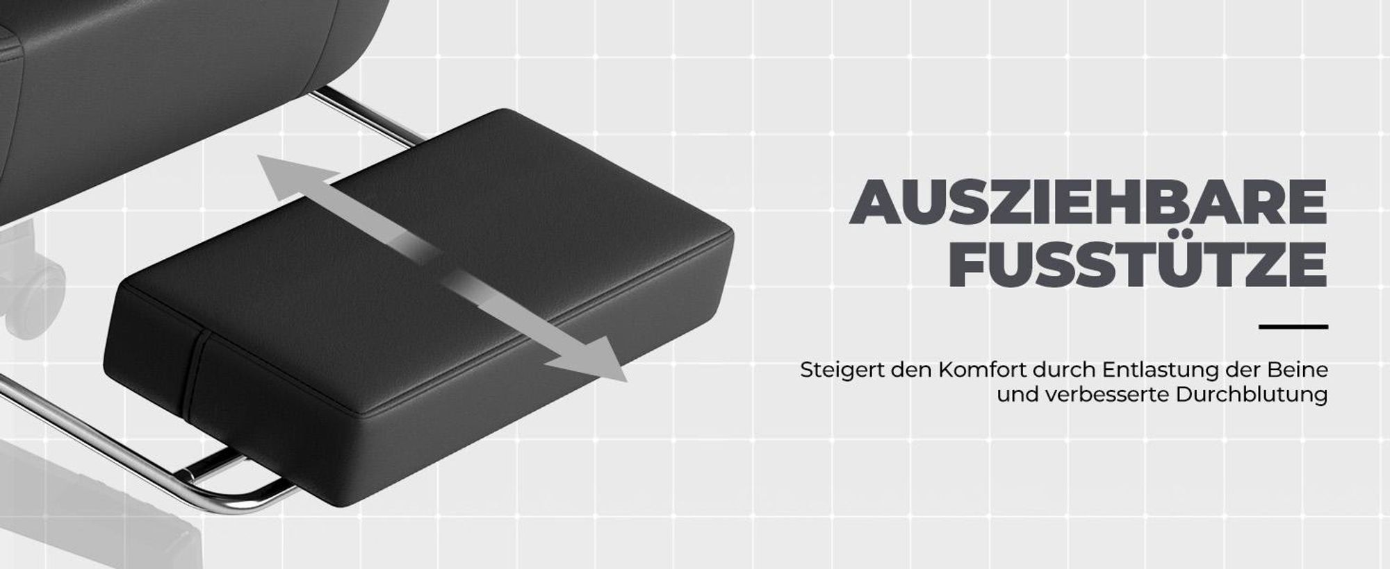 GTPLAYER Gaming Stuhl Ergonomischer Gaming Sessel Schreibtischstuhl Bürostuhl mit Kunstleder Federsitzkissen, Verbindungsarmlehnen, mit Fußstütze