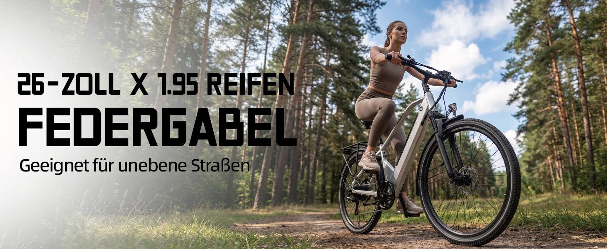 PiXELPiLOT E Bike 26 Zoll, City E-Bikes mit 250W Heckmotor, 36V 14,5Ah 522Wh Akku, Shimano 7-Gang, bis 75 km, Scheibenbremsen, Federgabel