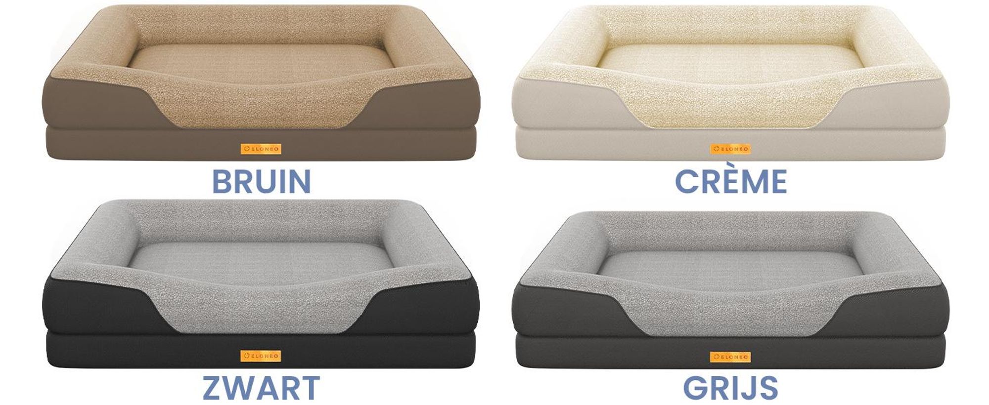 ELONEO Orthopedisch hondenbed, maat L - Grijs