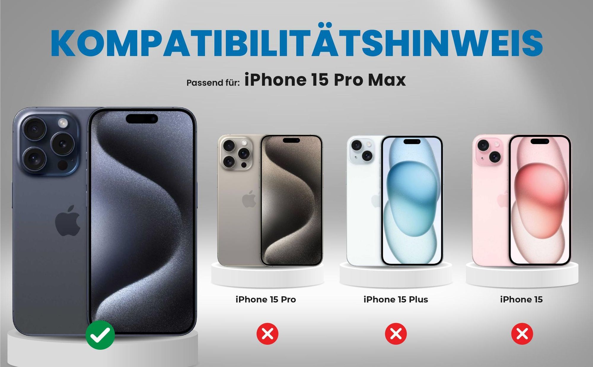 Kompatibilitätshinweise Hülle für Apple iPhone 15 Pro Max