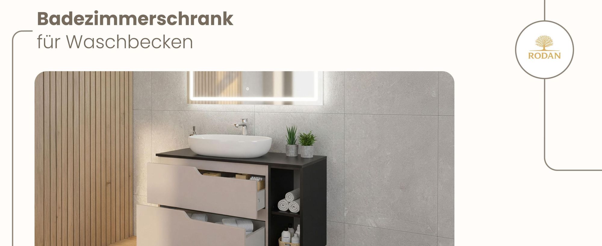RODAN, Badmöbel, Badschrank, Badezimmermöbel, Badezimmer, MODERN, Waschbeckenunterschrank