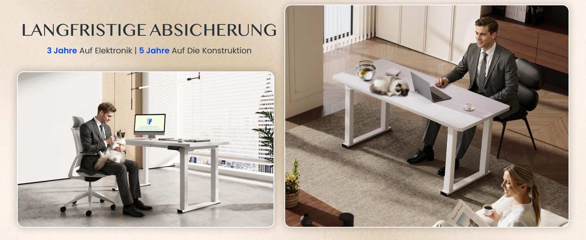 FLEXISPOT Höhenverstellbarer Schreibtisch Gestell elektrisch mit 4 Beinen, Dualmotor, 150KG Tragkraft, 4 Speicherplätzen für Büro und Zuhause, Weiß