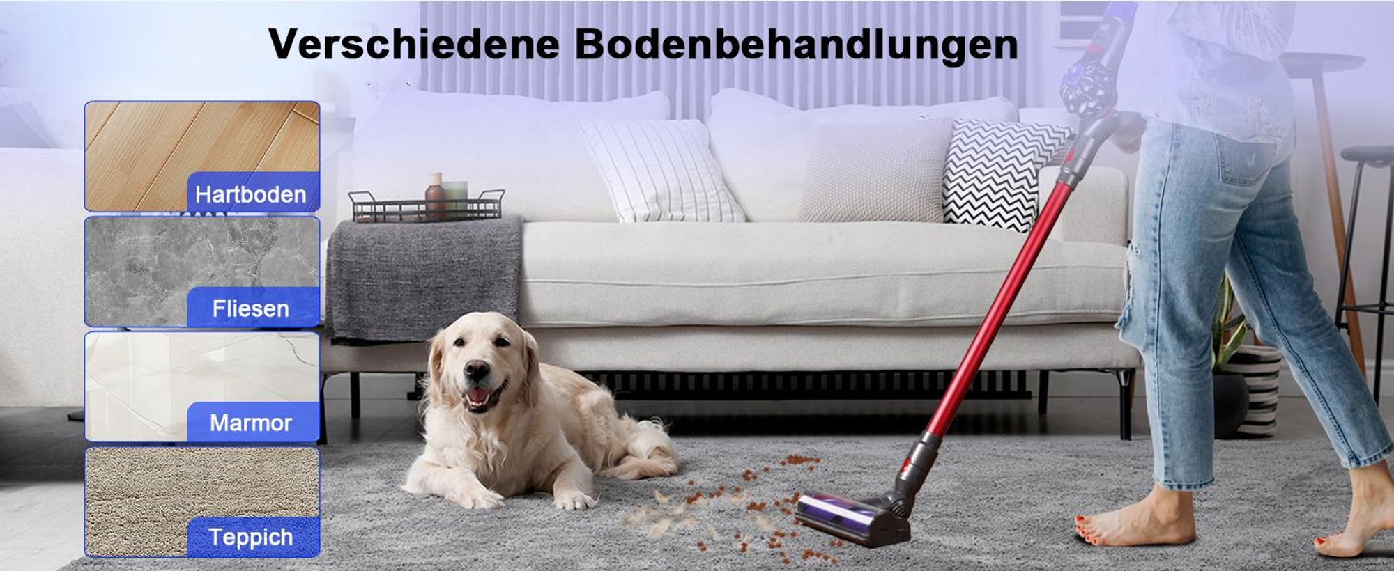 Bürste Kompatibel mit Dyson V7 V8 V10 V11 V15 Staubsauger, Bodenbürste Zubehör mit Direktantrieb Weiche-Reinigungsbürste, für kabellosen Staubsauger