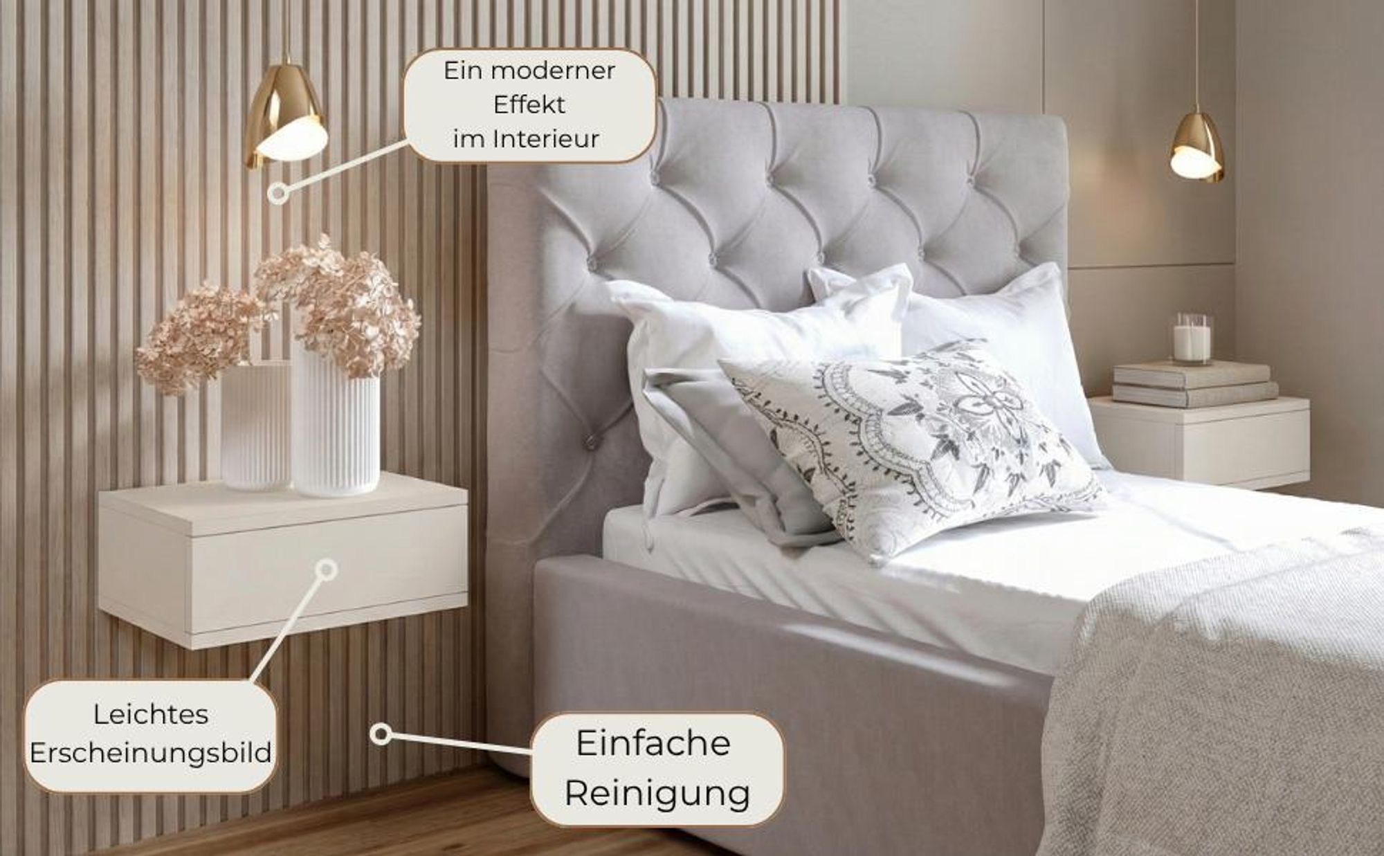 Nachttische passen in jedes Schlafzimmer.