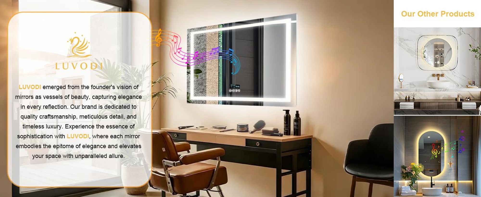 WISFOR LED Badspiegel mit Bluetooth Lautsprecher, 80x60cm Badezimmerspiegel mit Beleuchtung 3 Lichtfarbe, LED Wandspiegel dimmbar beschlagfrei