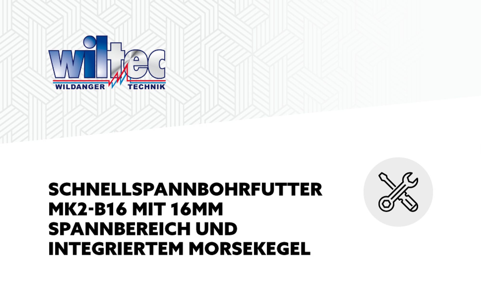 Wiltec Schnellspannbohrfutter MK2-B16 mit 16mm Spannbereich und integriertem Morsekegel Bohrfutter für Bohrmaschine Fräsmaschine Drehmaschine