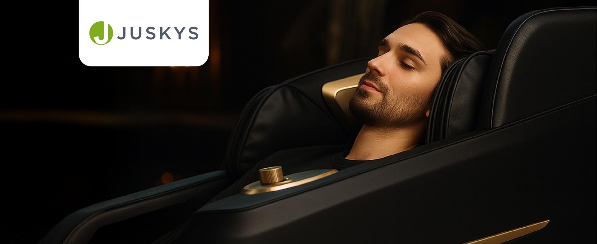 Juskys Massagesessel Naxos, elektronisch, Bluetooth & Heizung – Schwarz
