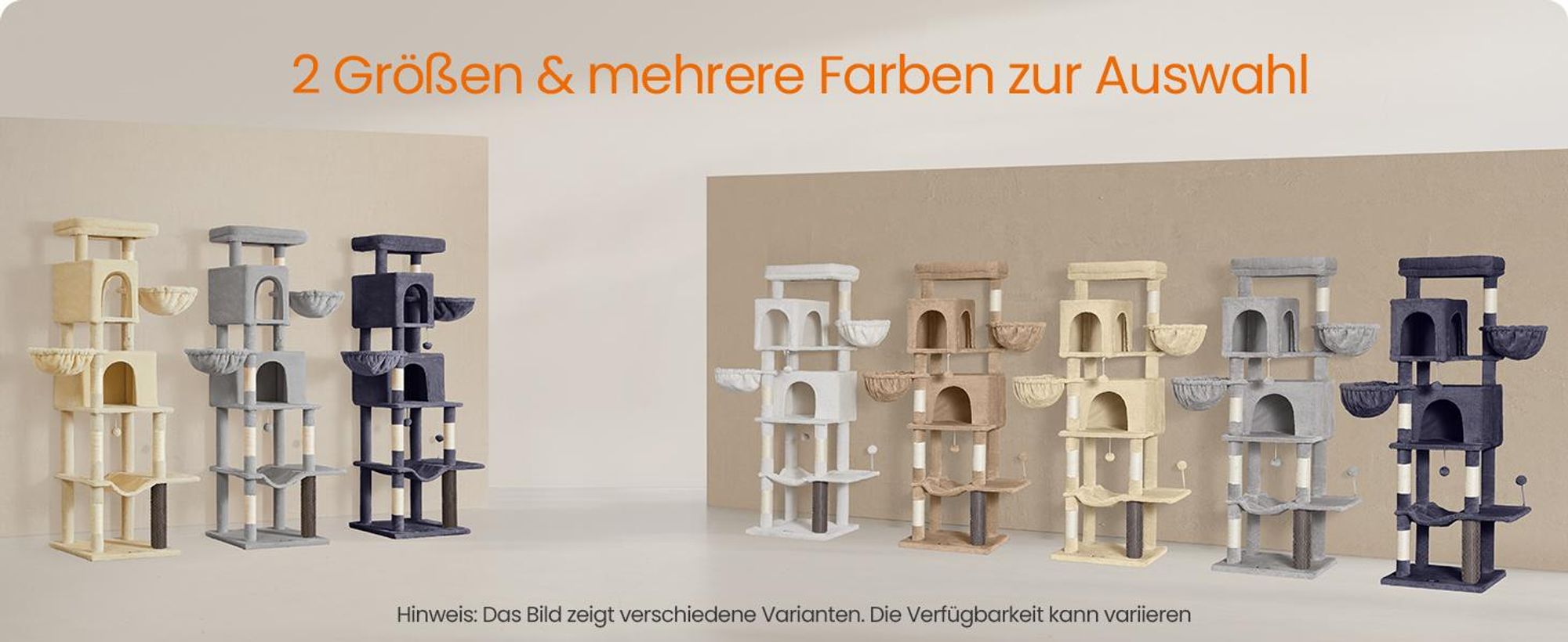 Feandrea Kratzbaum groß, XXL, mehrstöckiger Katzenbaum mit Höhlen und Liegemulden