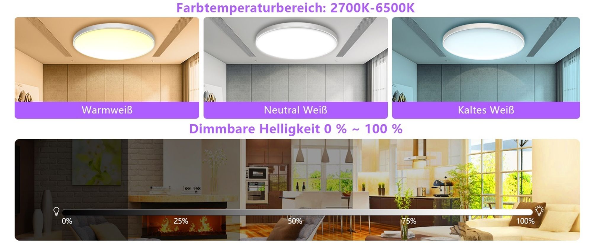 Smart LED Deckenleuchte 30W RGB Dimmbar WiFi Deckenlampe mit Fernbedienung, Kompatibel mit Alexa Google Home