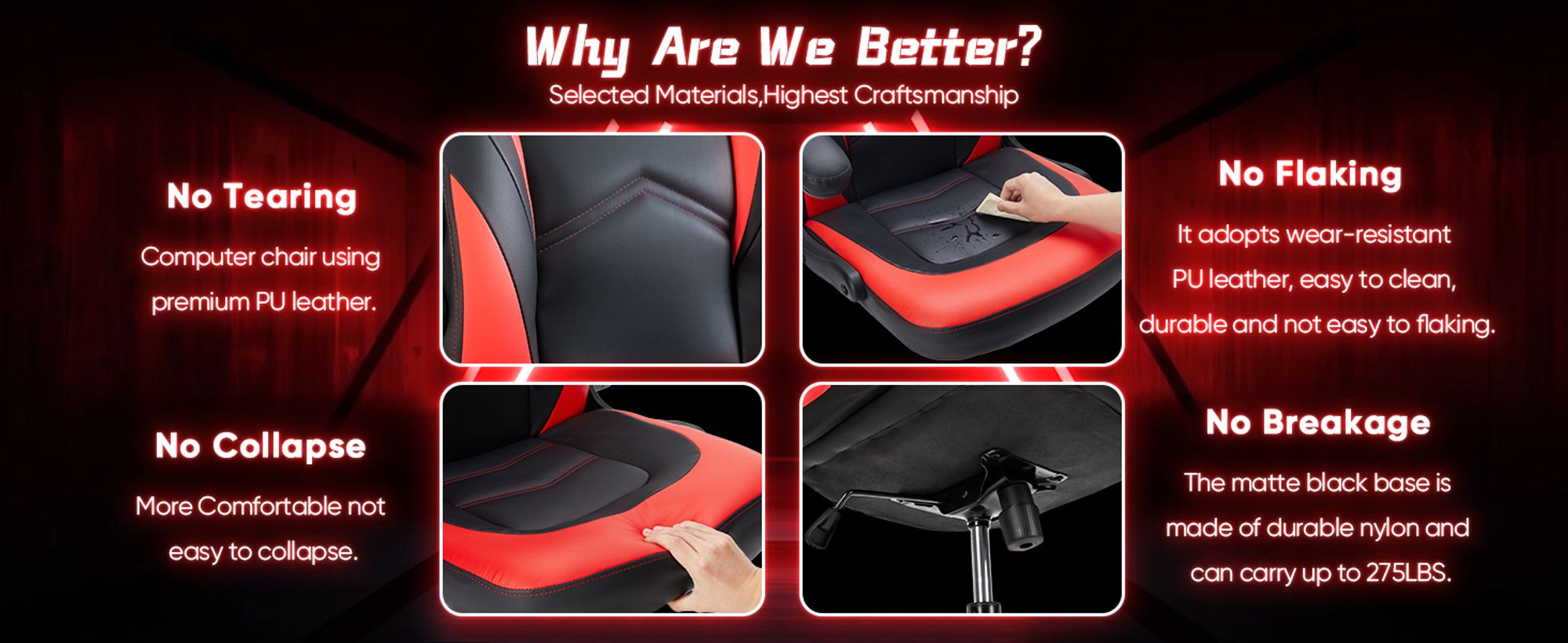 Sweetcrispy Gaming Stuhl Mit Fußstütze - Ergonomischer PC Stuhl 130kg, Höhenverstellbar