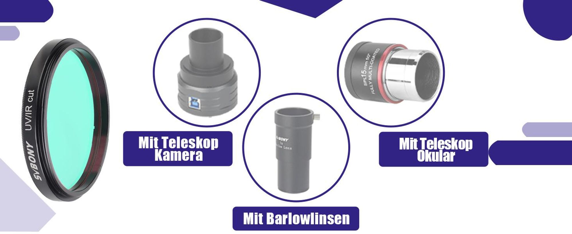 Svbony Filter Infra UV IR Filter mit Niedriger Reflexion und Mehrfachbeschichtung (2in)