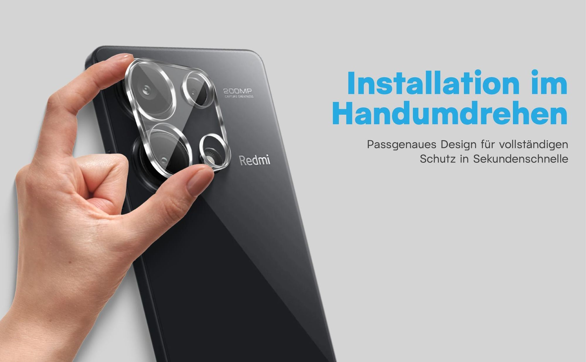 2x Kameraschutz aus 9H Glas für Xiaomi Redmi Note 13 Pro in passgenauem Design