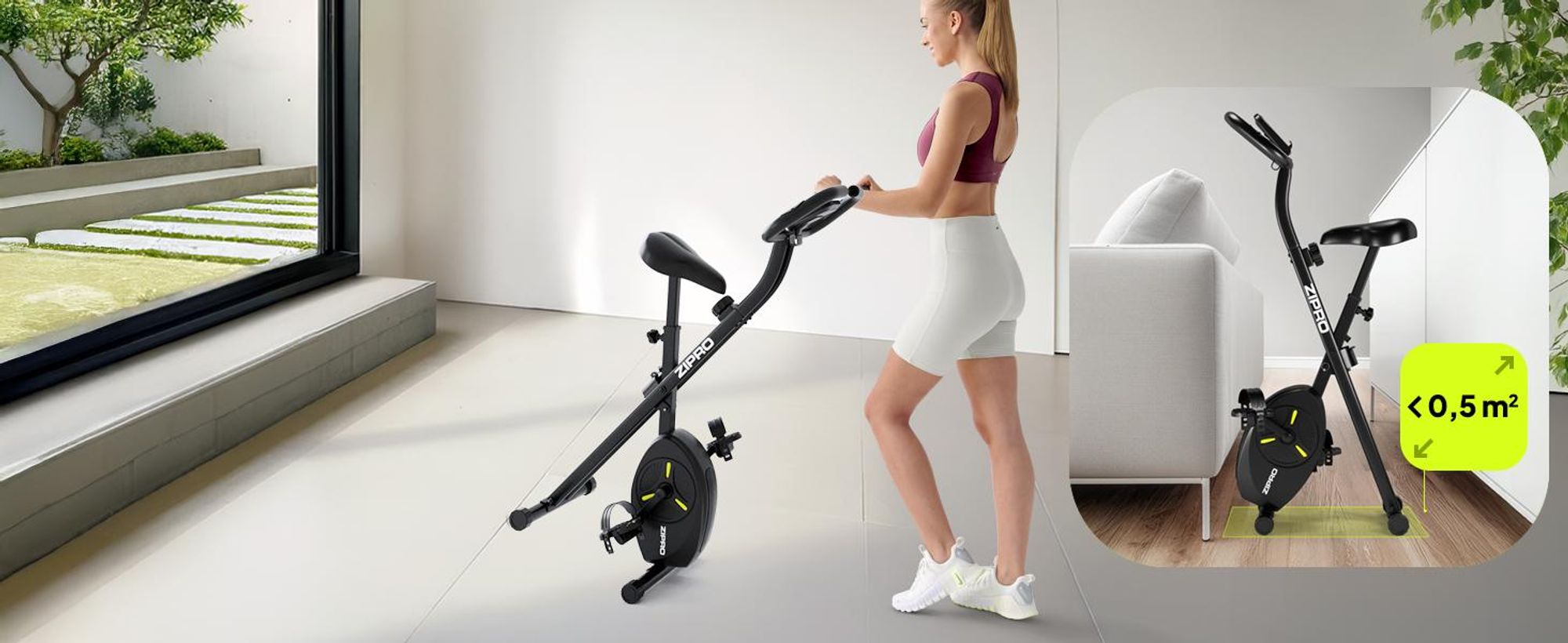ZIPRO Heimtrainer Fahrrad Eclipse X Hometrainer klappbar platzsparend Magnetischer Ergometer Fitnessbike Cardio Fitnessgerät Puls leise Senioren 110kg