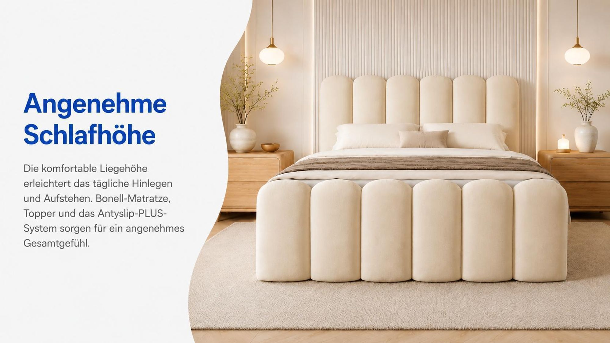 CUDDLE Boxspringbett in Magic Velvet mit modernem Schlafzimmer-Design