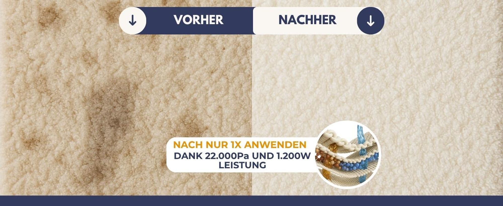 Waschsauger Polster + Teppich HYDRO 7500 inkl. 1l Shampoo - 4in1 Nass Trockensauger 1200 Watt 20l Volumen 16 kPa Saugleistung - Polsterreiniger Reinigungsgerät Professionellen Aufbereitung