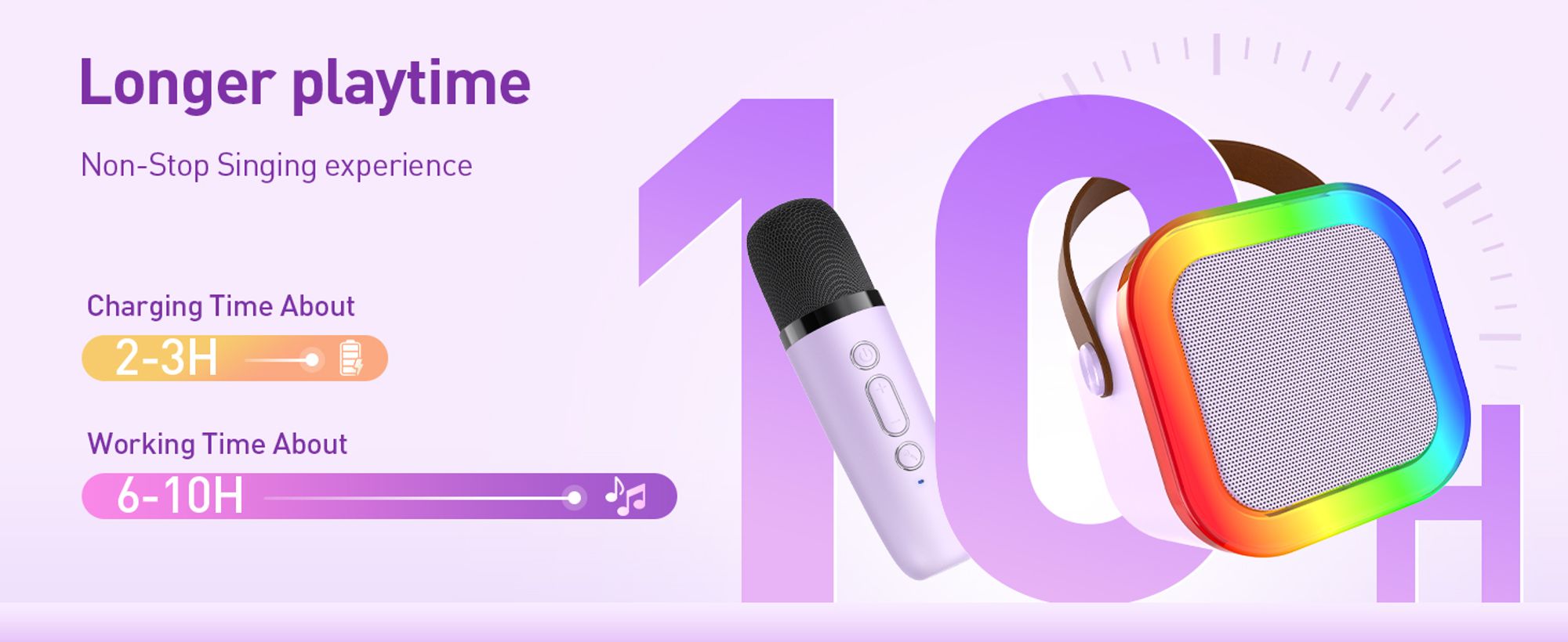Karaoke Maschine mit 2 Karaoke Mikrofonen, Karaoke Maschine Kinder mit Mikrofon Mädchen Geschenke Spielzeug 3-12 Jahre - Bluetooth MusikLautsprecher