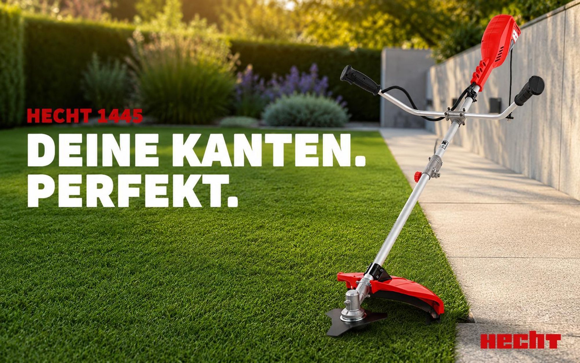 HECHT 1445 Freischneider Elektro | mit Tragegurt | 25,5 und 42 cm Schnittkreis | 1400W | 230V | Elektrosense