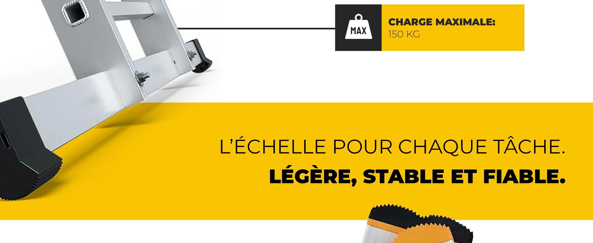 Drabest | Ladder - échelle 3x14 marches, échelle pliante - capacité de charge 150 kg - échelle en aluminium, échelle d'escalier, pieds antidérapants