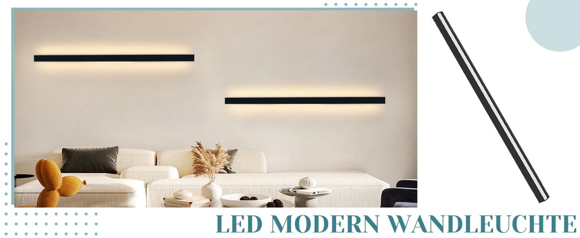 ZMH 2er Wandlampe led Wandleuchte innen - Modern 100CM 34W Flur Up Down Warmweiß Flurlampe Wohnzimmerlampe Schwarze Bettlampe Wandbeleuchtung für Treppenhaus Wohnzimmer Kinderzimmer Schlafzimmer
