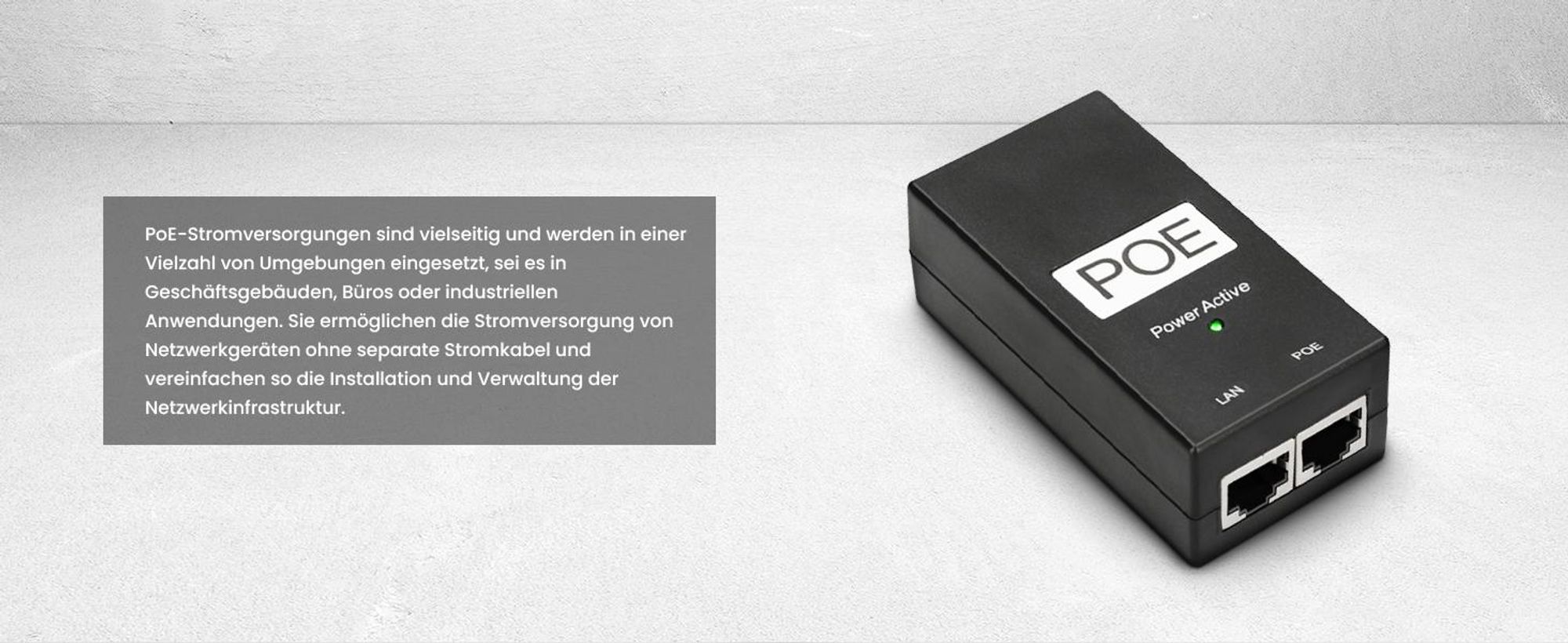 Extralink PoE Injector 24V 1A 24W mit Kabel Netzteil