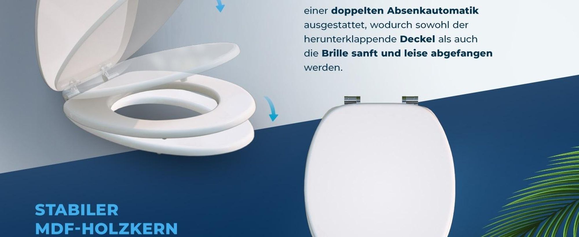 CASARIA WC Sitz mit doppelter Absenkautomatik Weiß