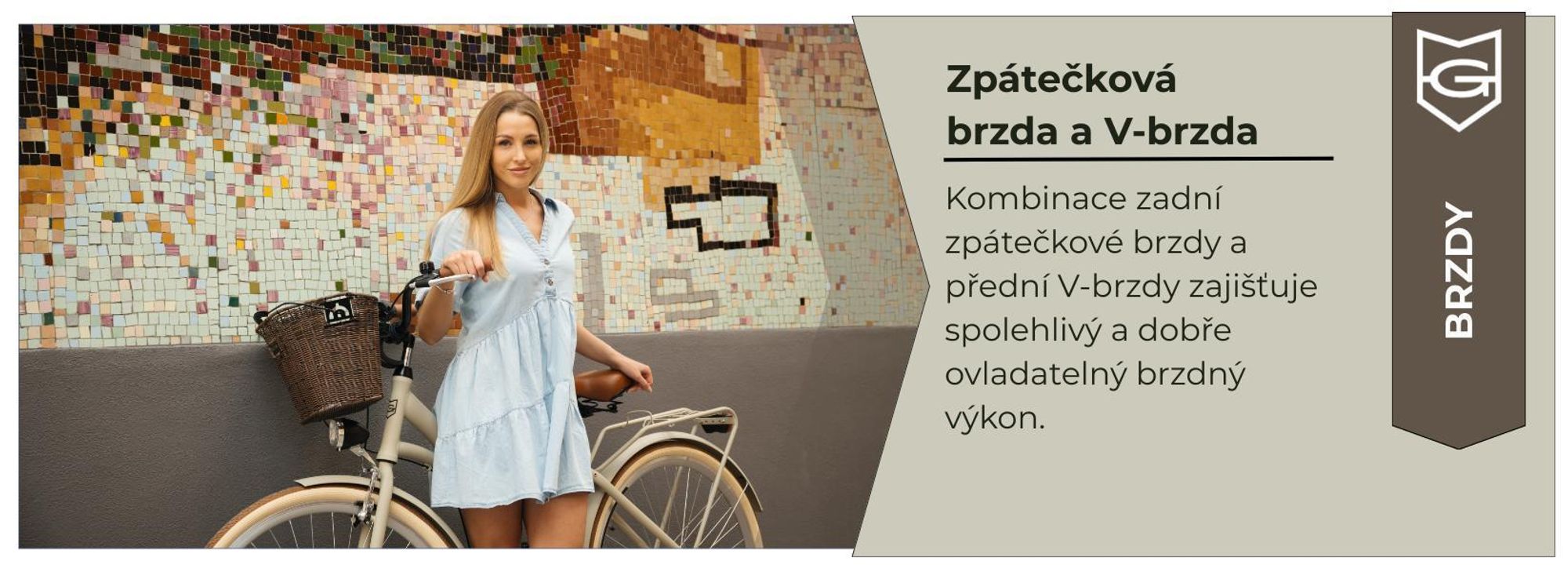 Pohodlný nízký nástup Zadní brzda s V-brzdou vpředu