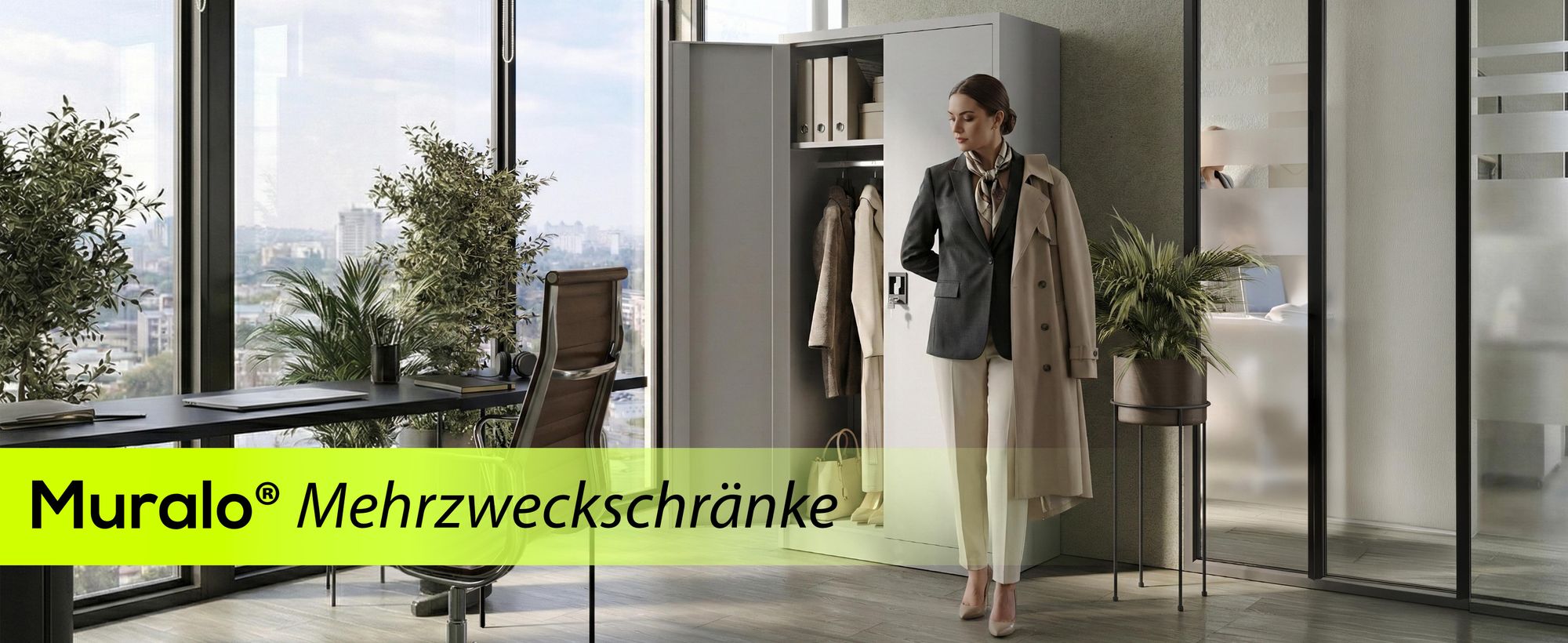 Muralo Sozialraumschrank aus Stahl MEHRZWECKSCHRANK für Büro Stahlschrank für Dokumente Akten Hellgrau 90x45x185cm