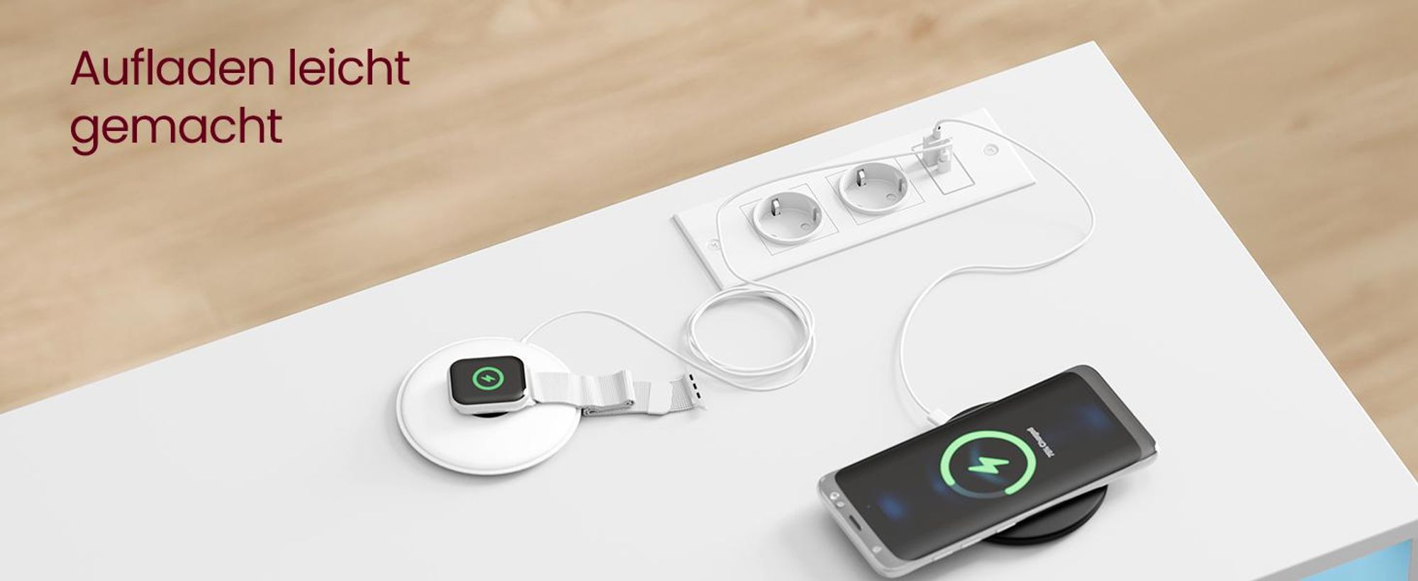 VASAGLE Kommode mit LED-Beleuchtung und Ladestation, 6 Schubladen, modern, Schlafzimmer Wohnzimmer, weiß