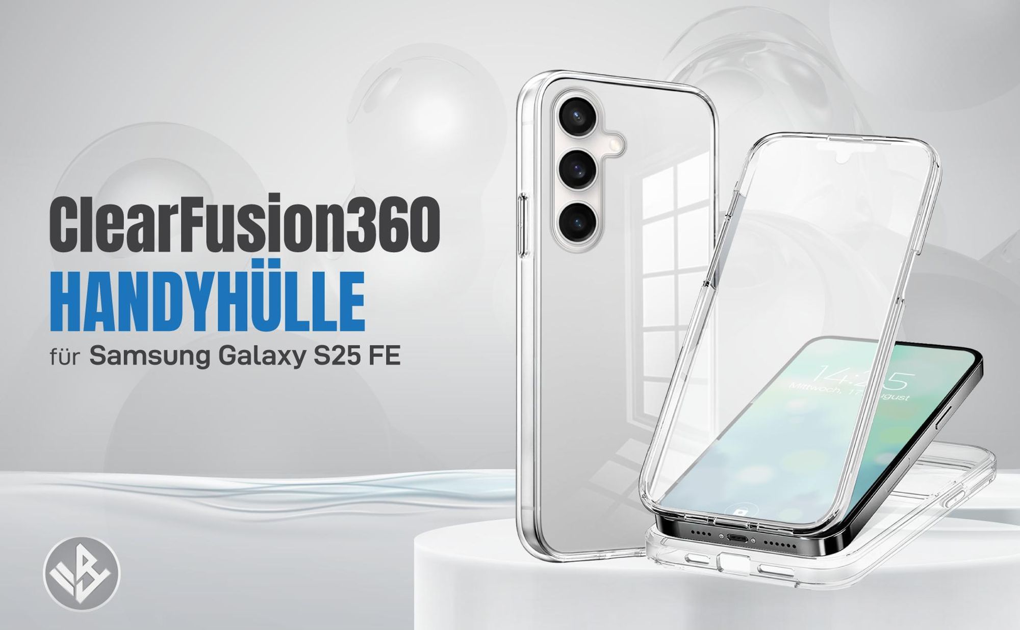 Transparente 360 Grad Hülle für Samsung Galaxy S25 FE mit Kameraschutz