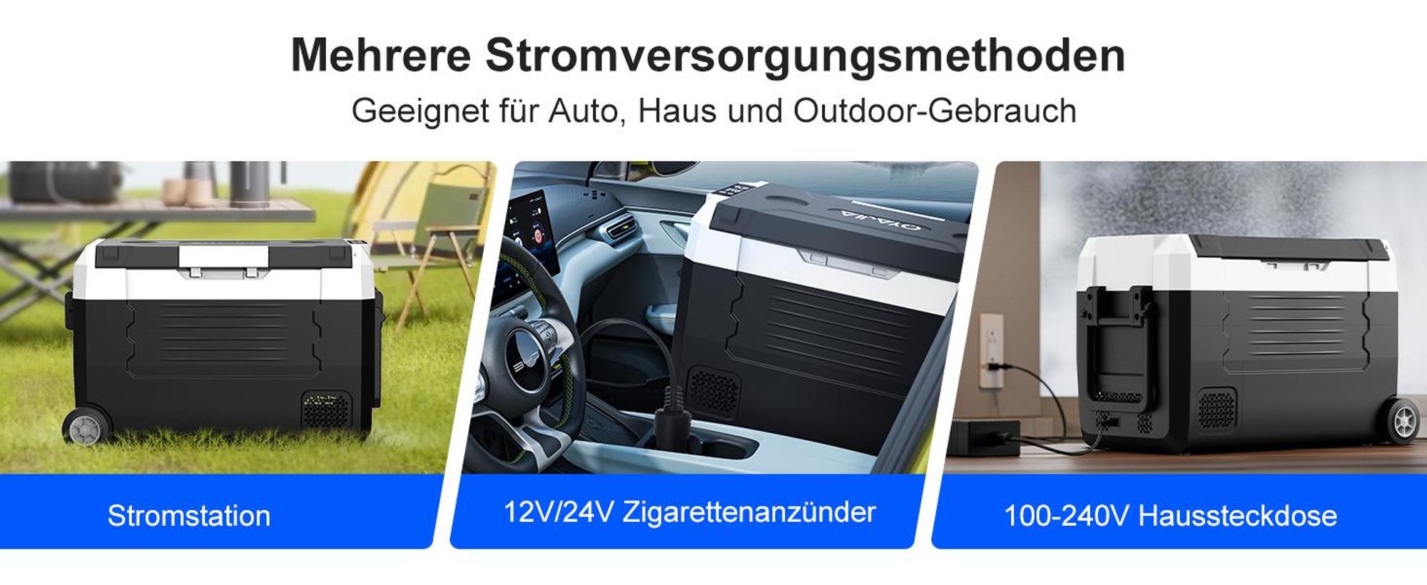 35L Kompressor Kühlbox Elektrisch mit APP-Steuerung, Zwei Zonen Kühlschrank Gefrierbox Tragbarer 12V 230V, für Auto, Camping, Angeln, Lkw, -20℃-20℃