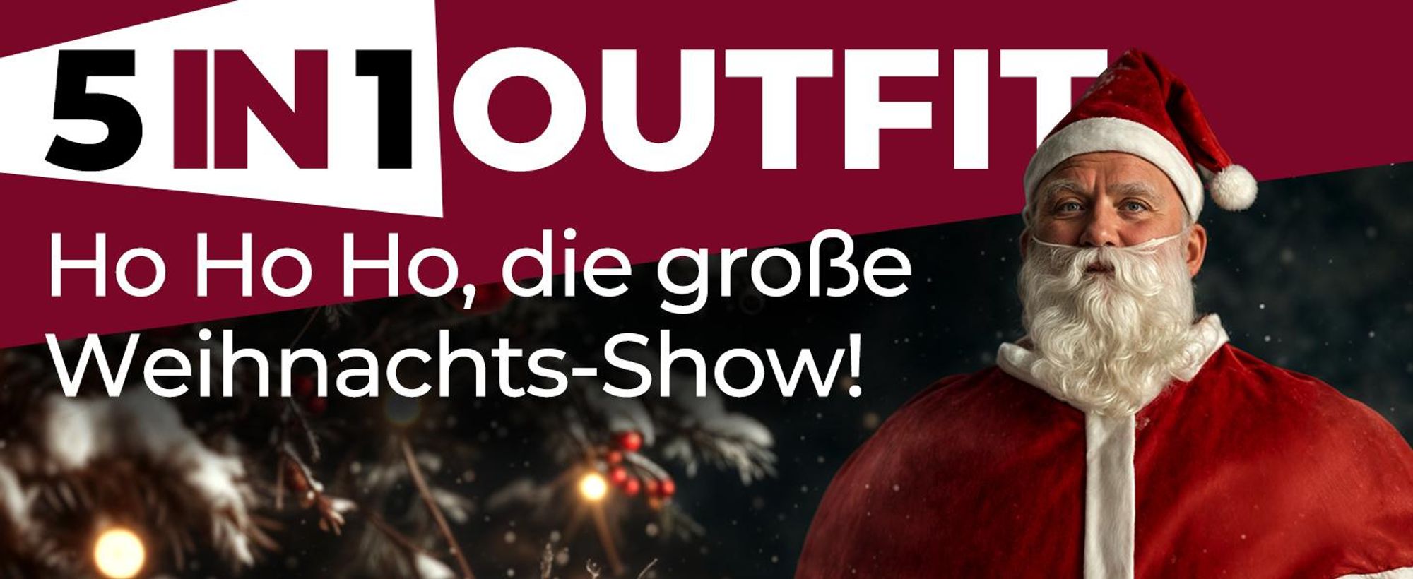 DETEX® Weihnachtsmann Kostüm 5-teilig Erwachsene, Einheitsgröße M-XXL