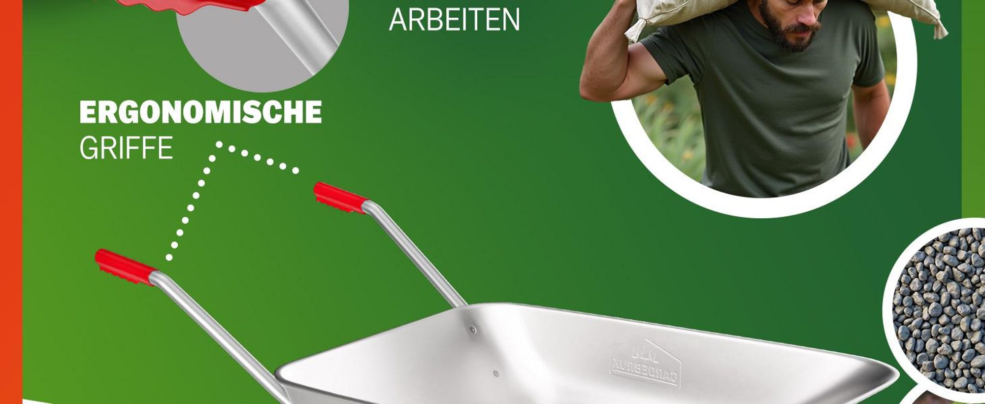 GARDEBRUK® Schubkarre 80L 100kg