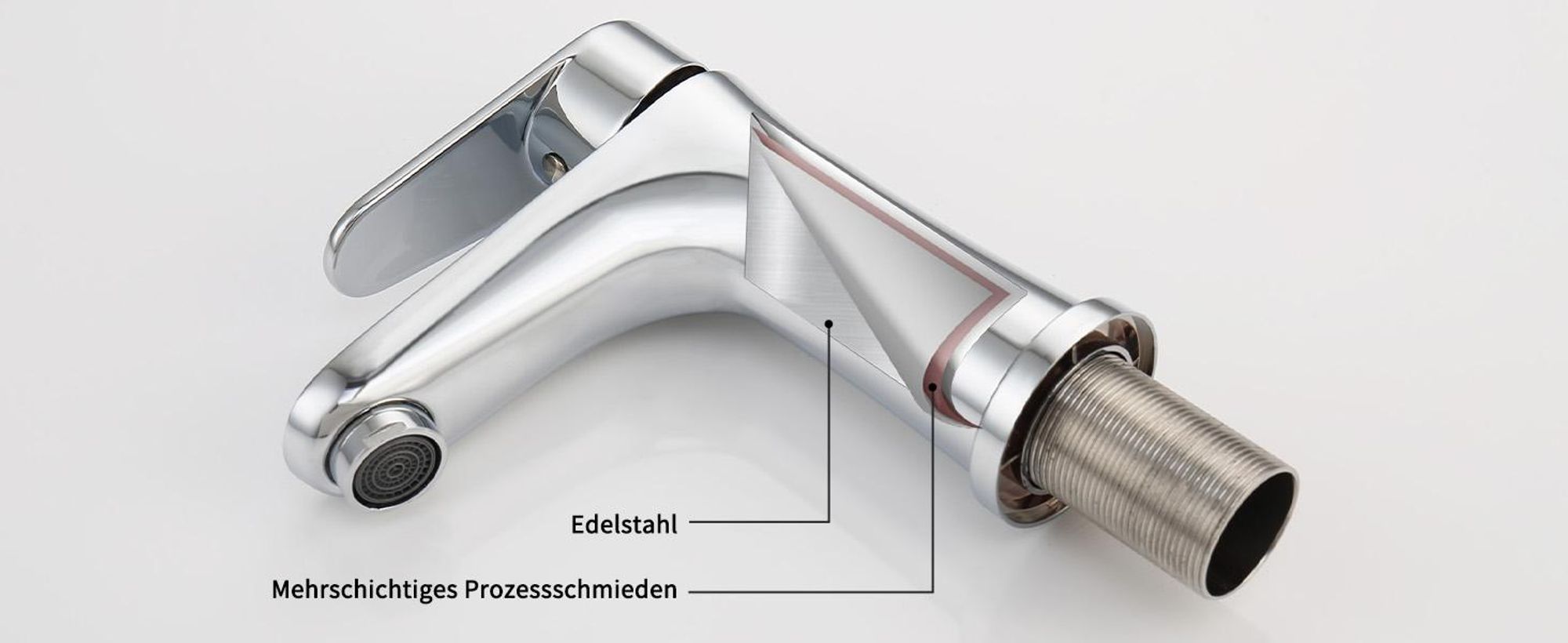 HOMELODY Wasserhahn Bad，Waschbecken Badarmatur，Mischbatterie aus Messing，Waschtischarmatur Einhandmischer für Badezimmer, Waschtisch Armaturen Spüle