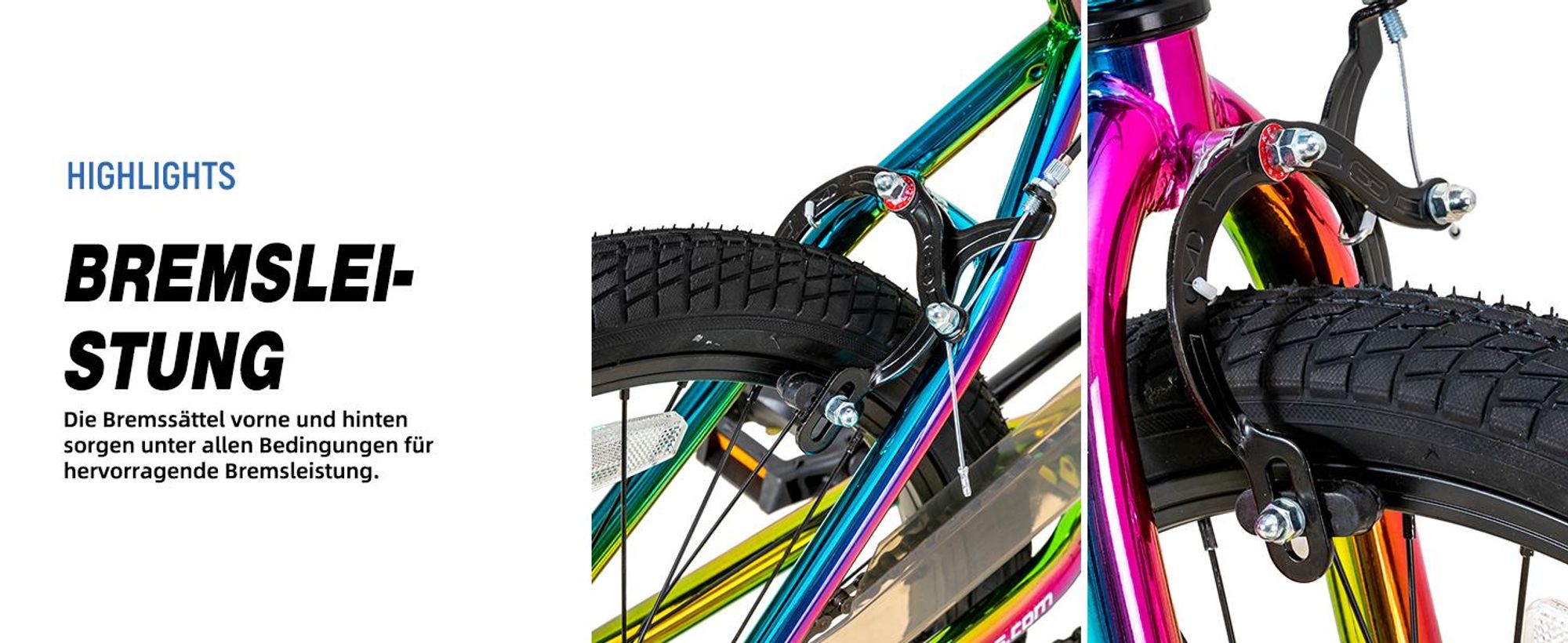24 Zoll BMX Freestyle Fahrrad Doppelte Handbremsen Trick Bike für Kinder 9-12 Jahre