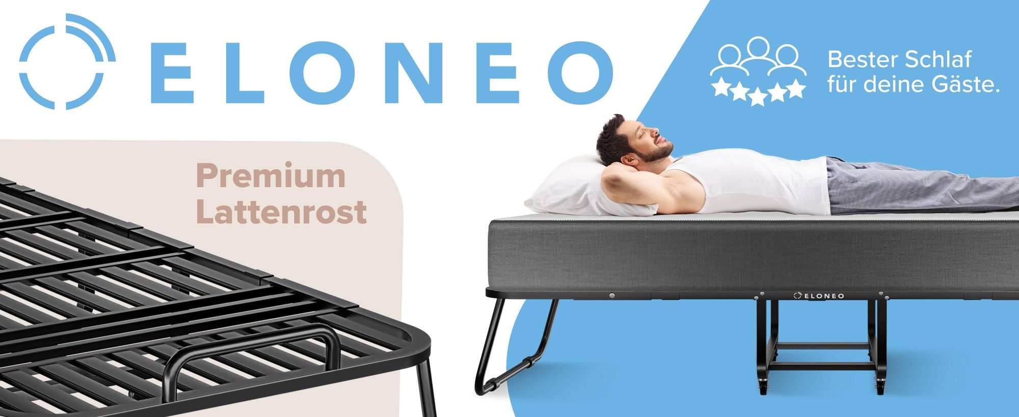ELONEO Klappbett mit Premium-Matratze, 80x200 cm