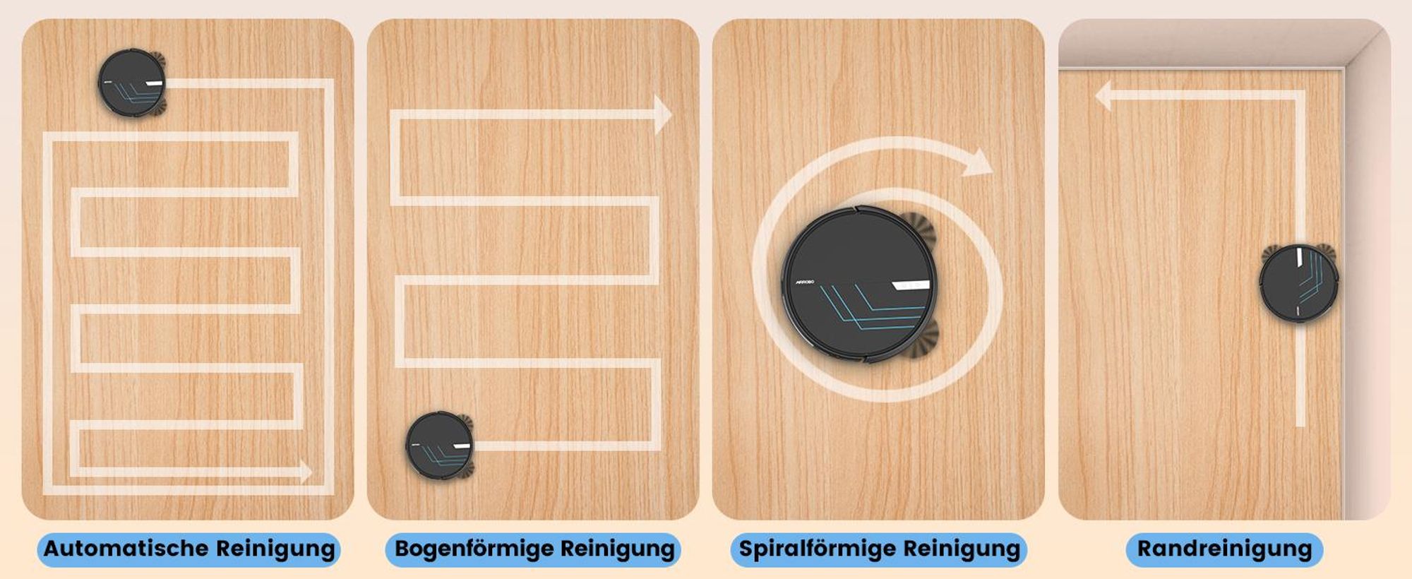 AIRROBO P30 Staubsauger Roboter Wischroboter, 3000Pa, WLAN/App/Alexa für harte Böden, Tierhaare und Teppiche mit niedrigem Flor